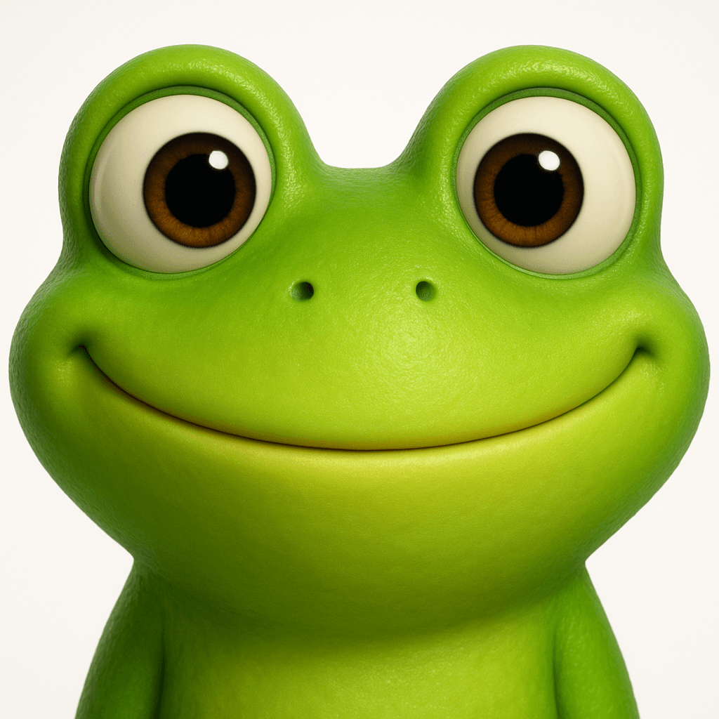 Frog AI puppet character