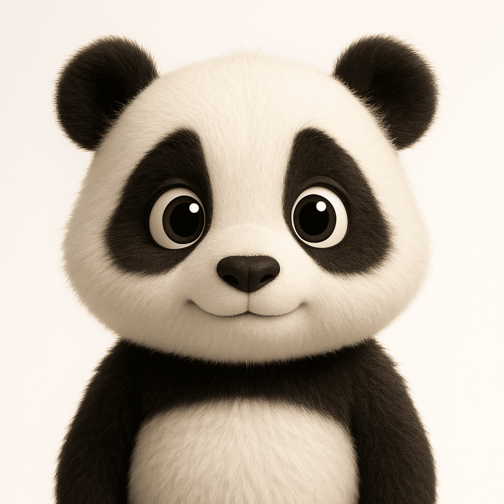 Panda AI puppet character