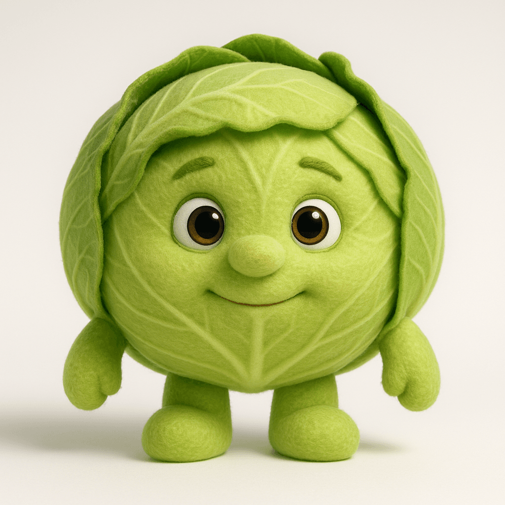 Cabbage puppet character