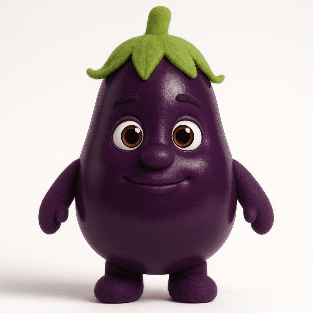 Eggplant puppet character