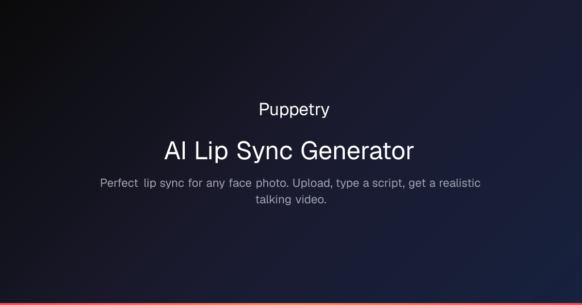 AI Lip Sync — Make Any Photo Talk with Realistic Lip Sync | Puppetry