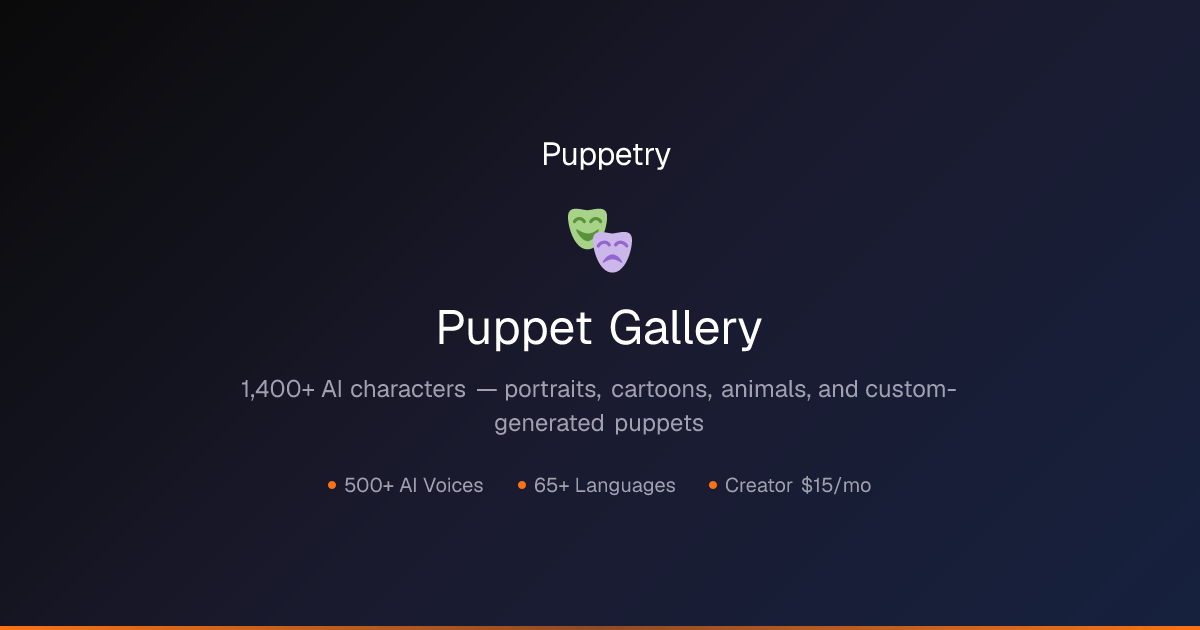 AI Puppet Characters | Animated Talking Puppets | Puppetry